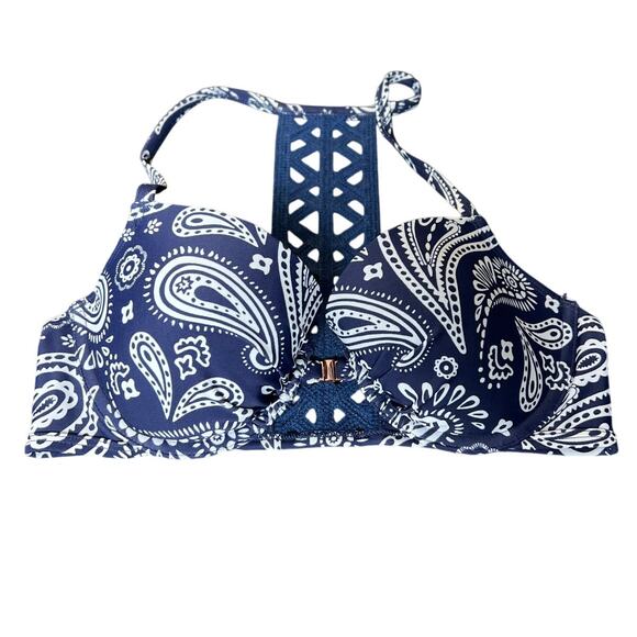 Aerie 34C Blue Front Close Racerback Bikini Top - Picture 1 of 5